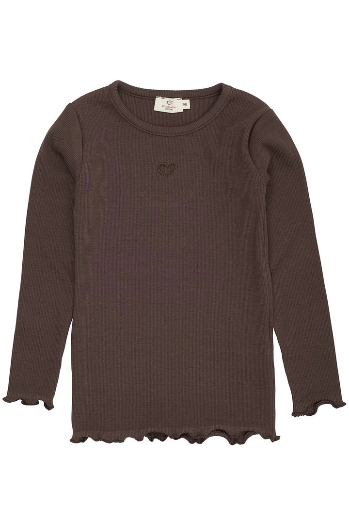 MODAL RIB LS TEE  Brun
