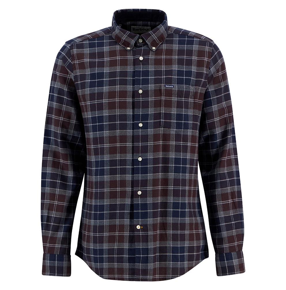 Fortrose Tailored Tartan Shirt  Midnight Oak Tartan