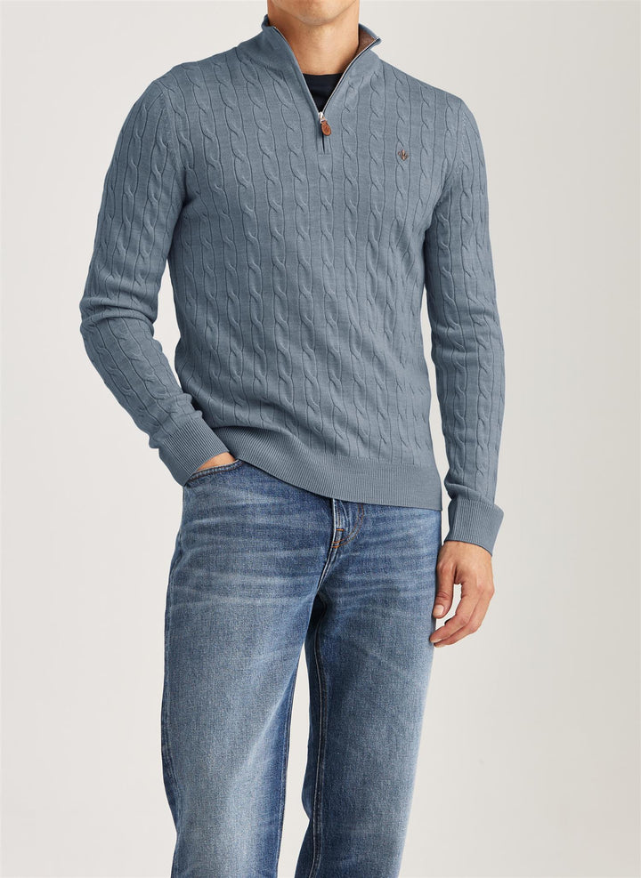 Merino Cable John Zip  Blue