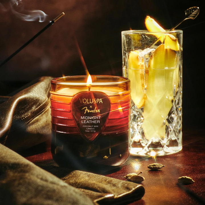 MIDNIGHT LEATHER BOXED CANDLE  Midninght Leather