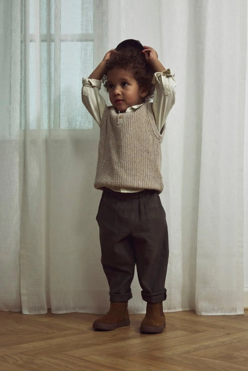 NMMROKKO KNIT VEST LIL  Lysegrå