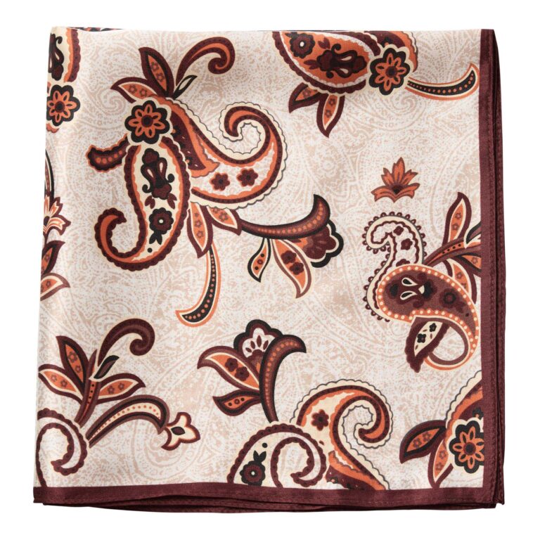 SheilaCC Silk Block Scarf  Brown