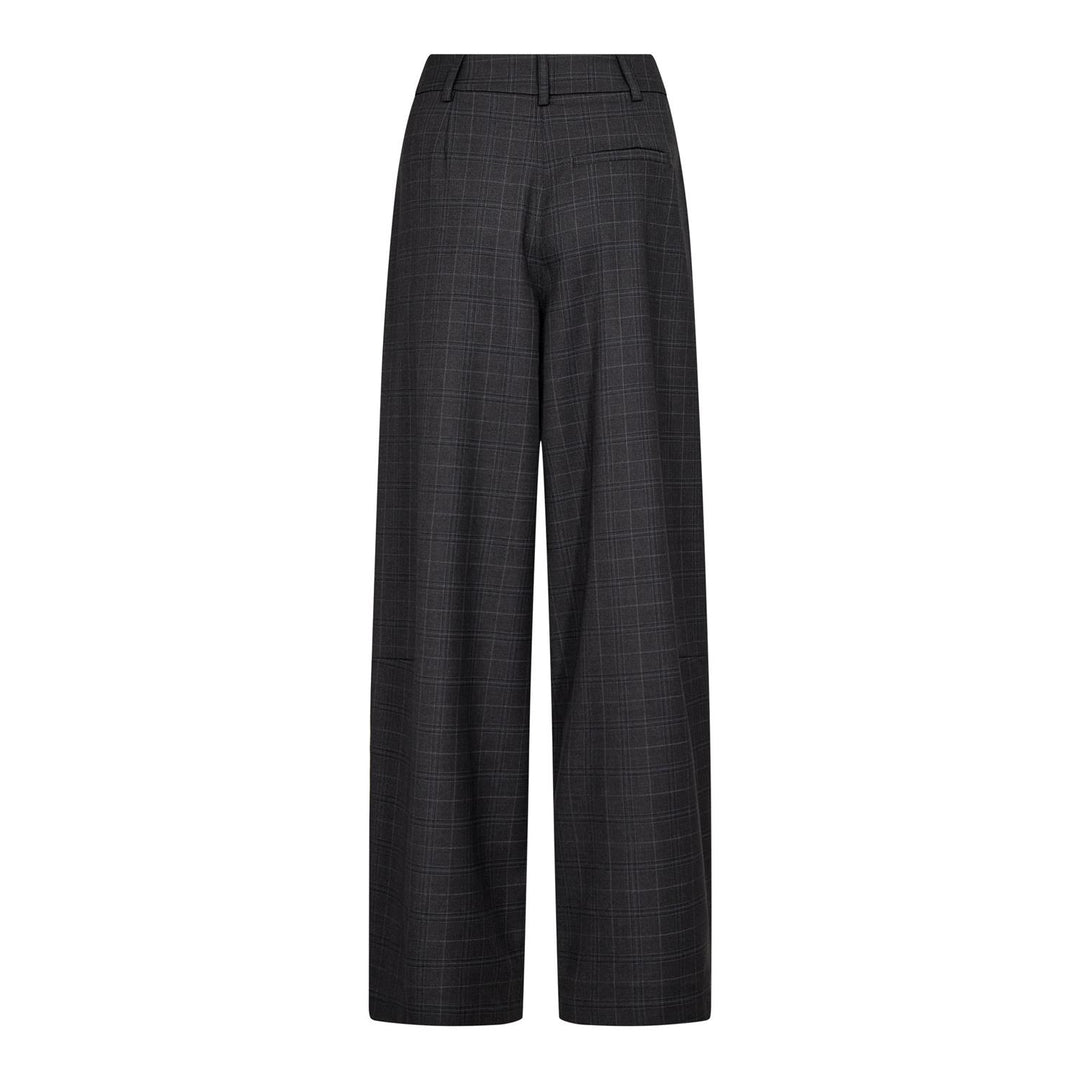 EloraCC Check Barrel Pant  Dark Grey