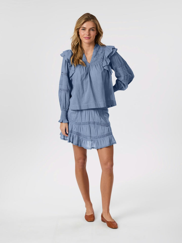 Robby S Voile Skirt  Smoke Blue