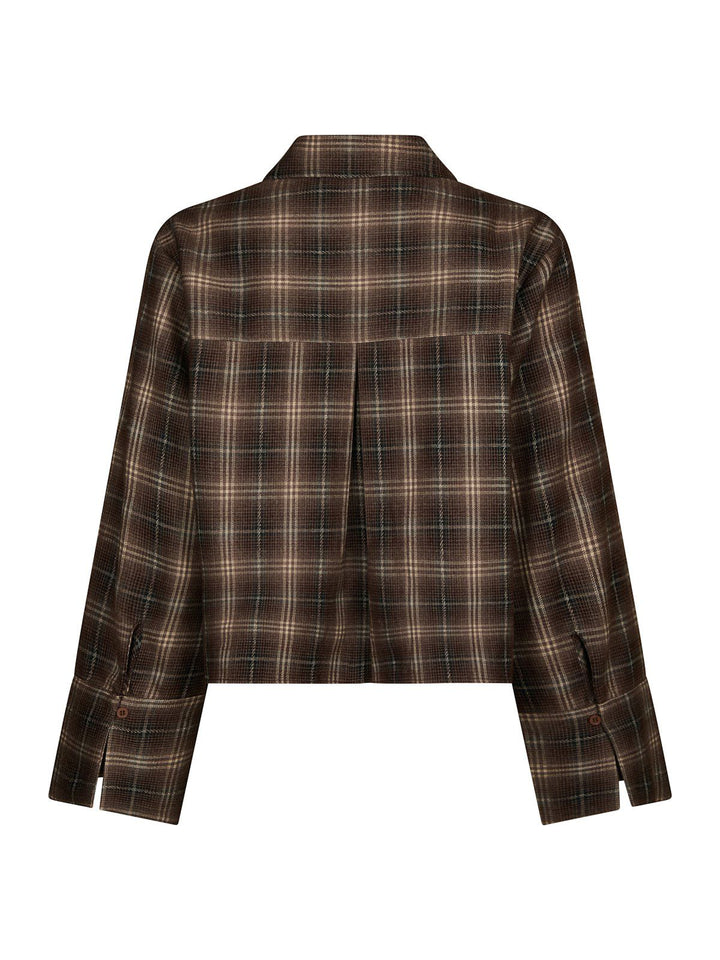 Jaylin Flannel Check Shirt Dark Taupe