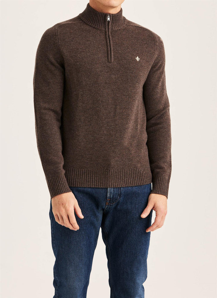 Hertford Half Zip  Brown