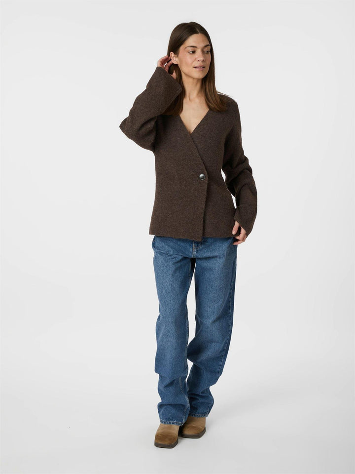 Marie Louise Knit Cardigan  Brown Melange
