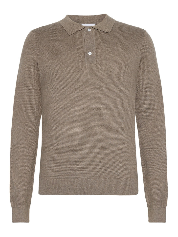 GRHam LS Polo Knit  Nature Melange