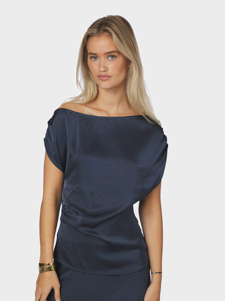 Mabelle Heavy Sateen Top Midnight Blue