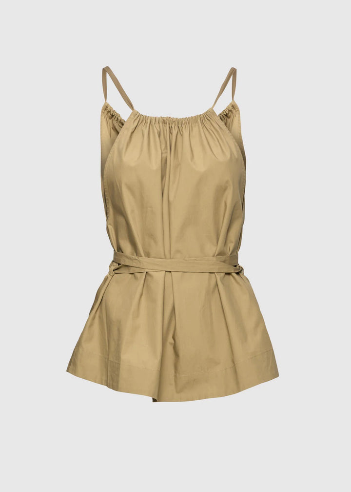 Nicka Poplin Top  Wood