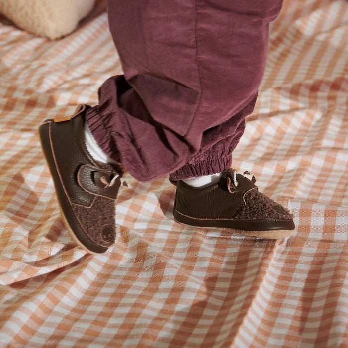 Buffalo leather slippers  Dark Brown