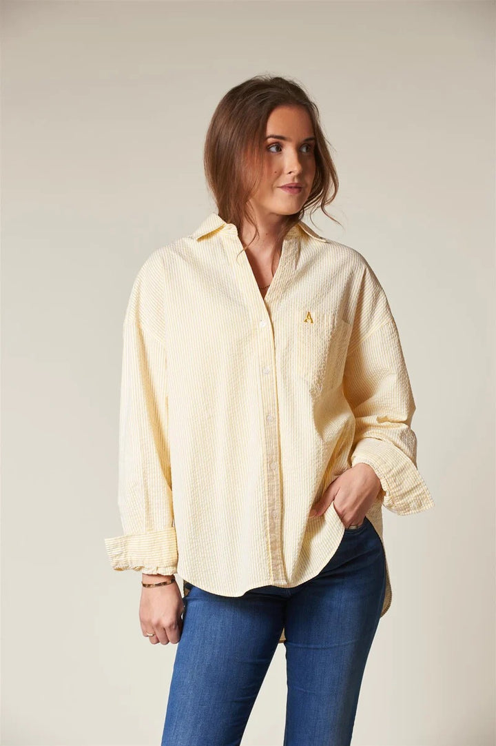 VENICE Seersucker Classic Stripe  Yellow Stripe