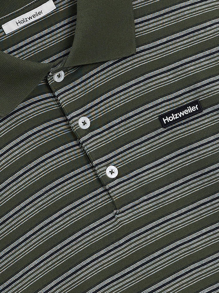 Sonny Long-Sleeve Polo  Green Stripe