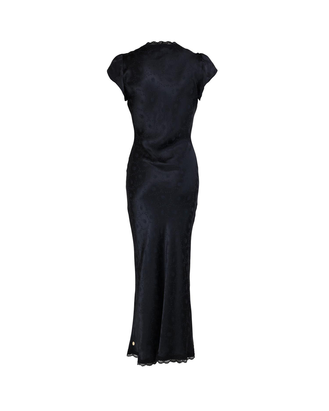 Jaquard V-neck dress Black