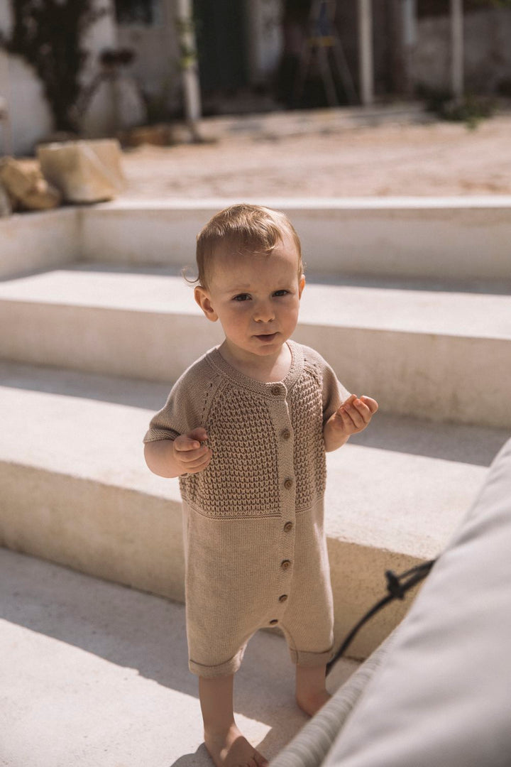 Fifer Ss Loose Knit Suit  Lysegrå