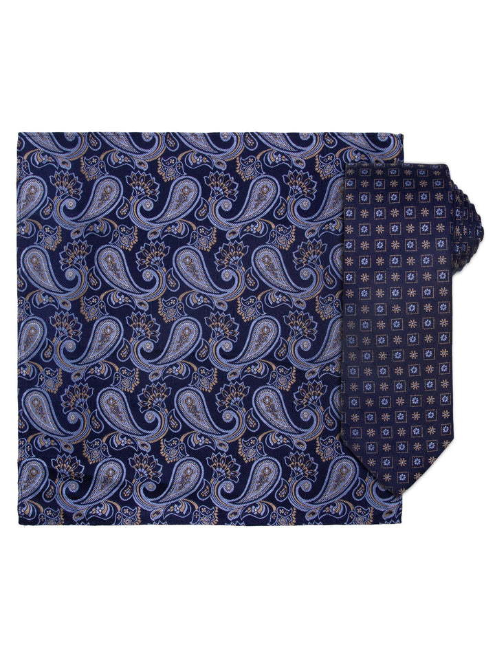 Silkeslips m/hanky mønstret  Navy
