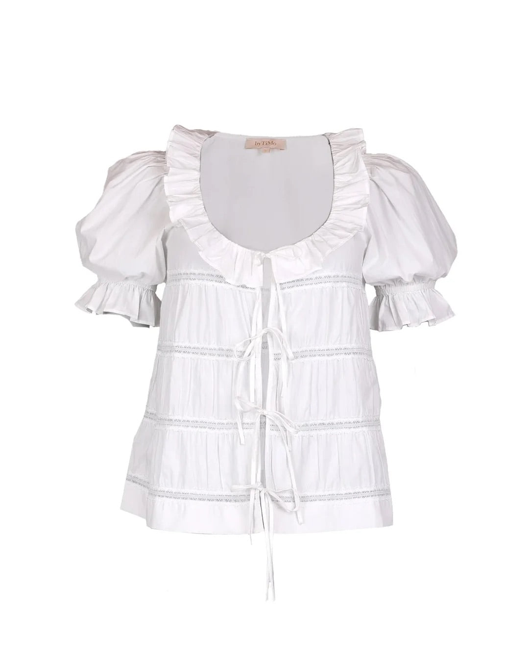 Poplin bow blouse  White