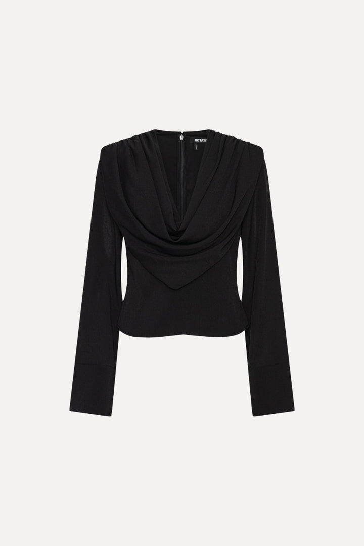 DRAPED BLOUSE  Black