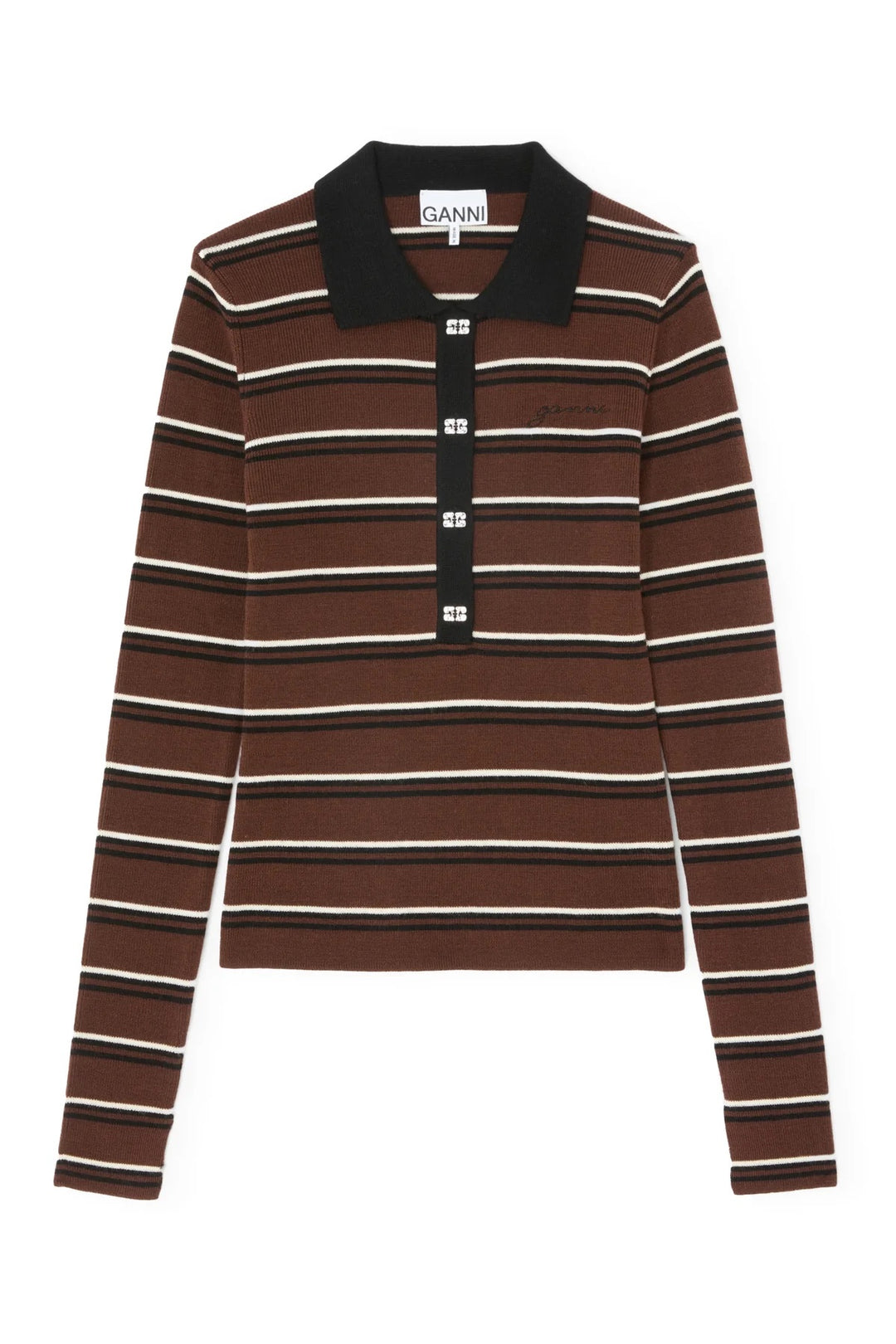 Mini Ribbed Merino Polo  Multicolor
