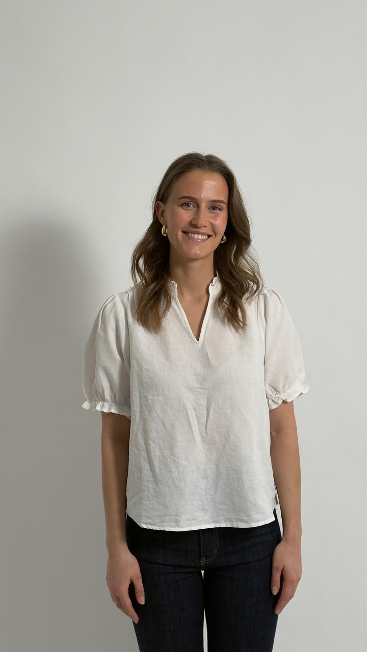ODESA LINEN BLOUSE  White