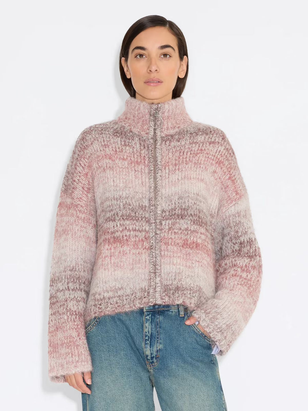 Tine Gradient Cardigan  Burgundy Mix