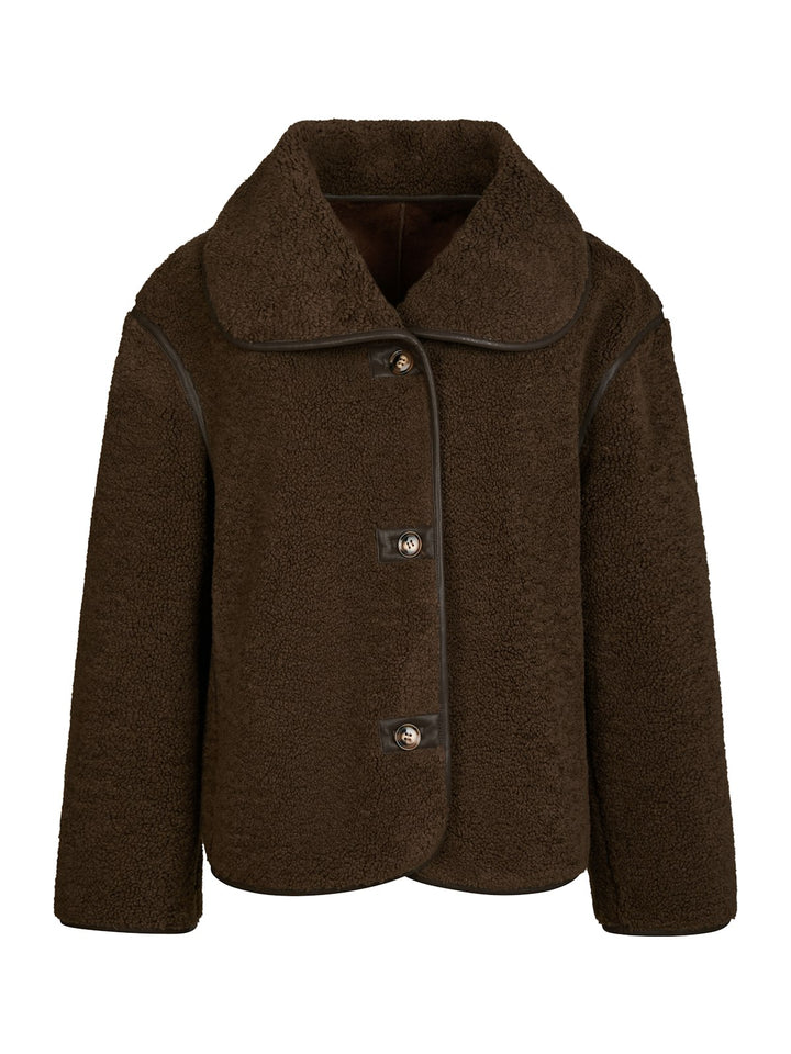Edmund Teddy Jacket  Dark Brown