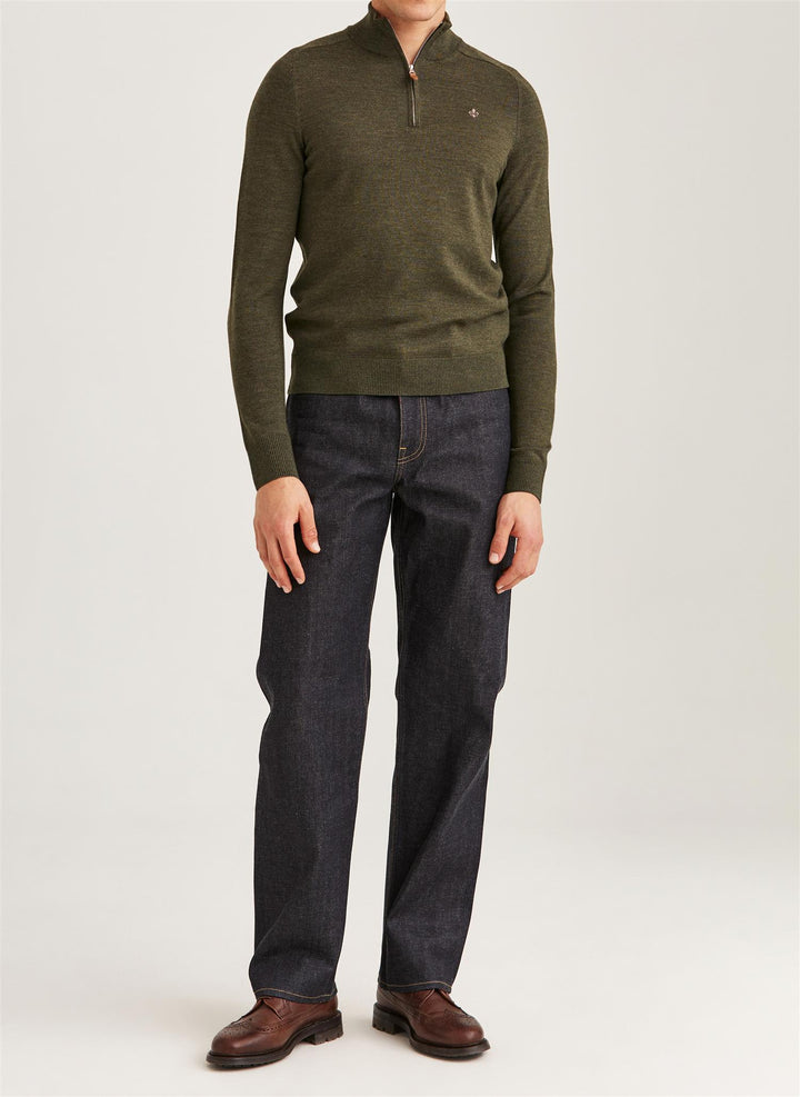 Merino John Zip  Olive