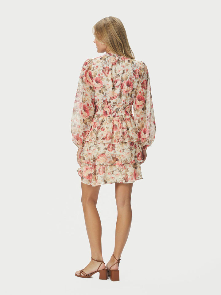 Mio Vintage Flower  Dress  Creme