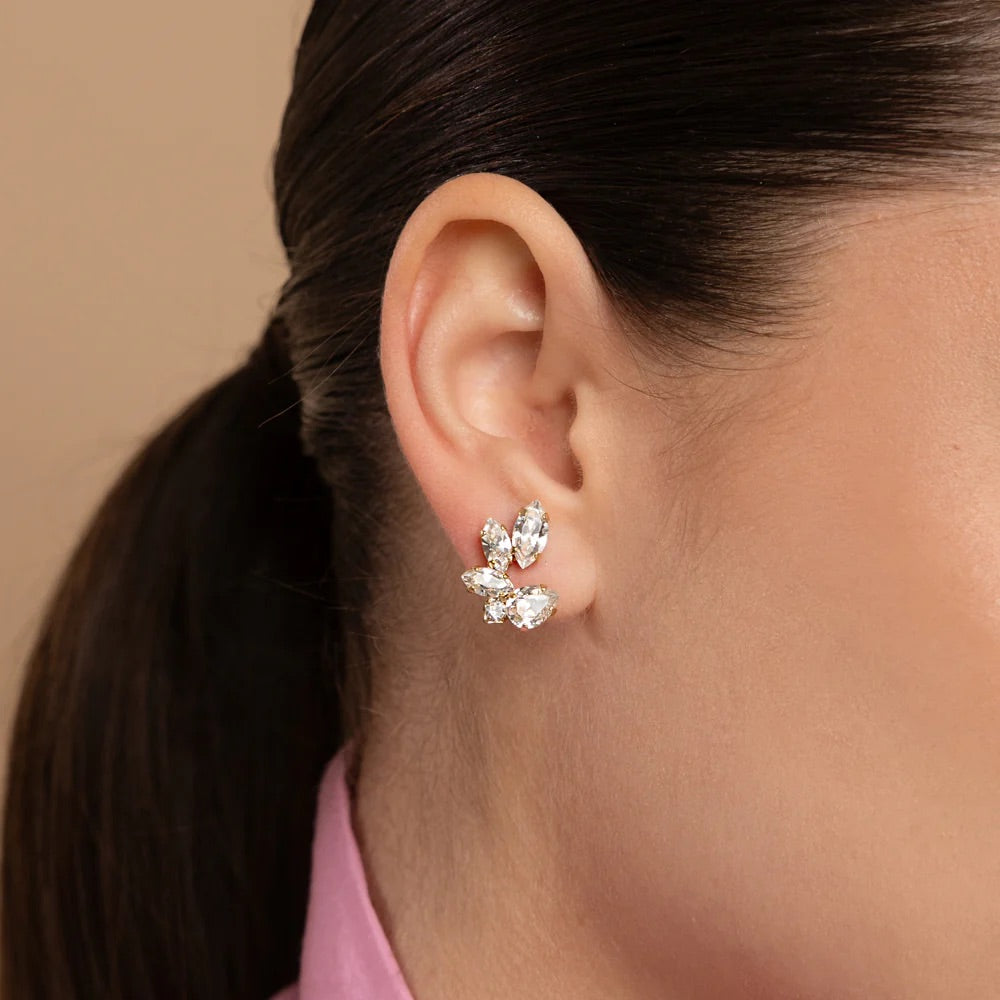 CLARE EARRINGS GOLD  Crystal