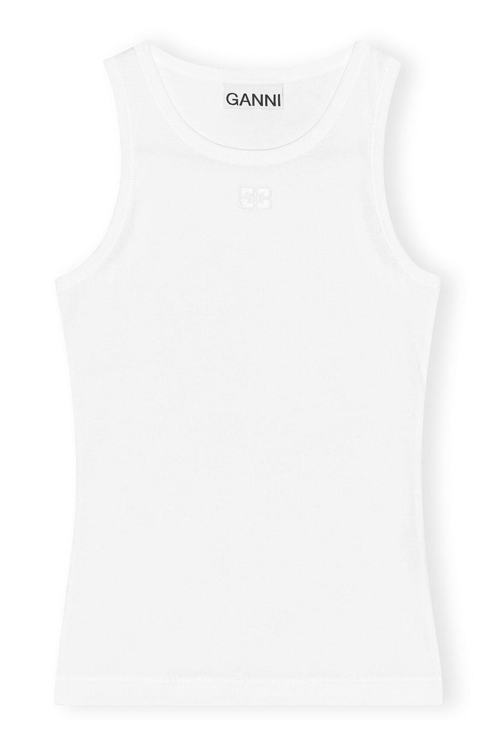 Soft Cotton Rib Tank Top  Bright White