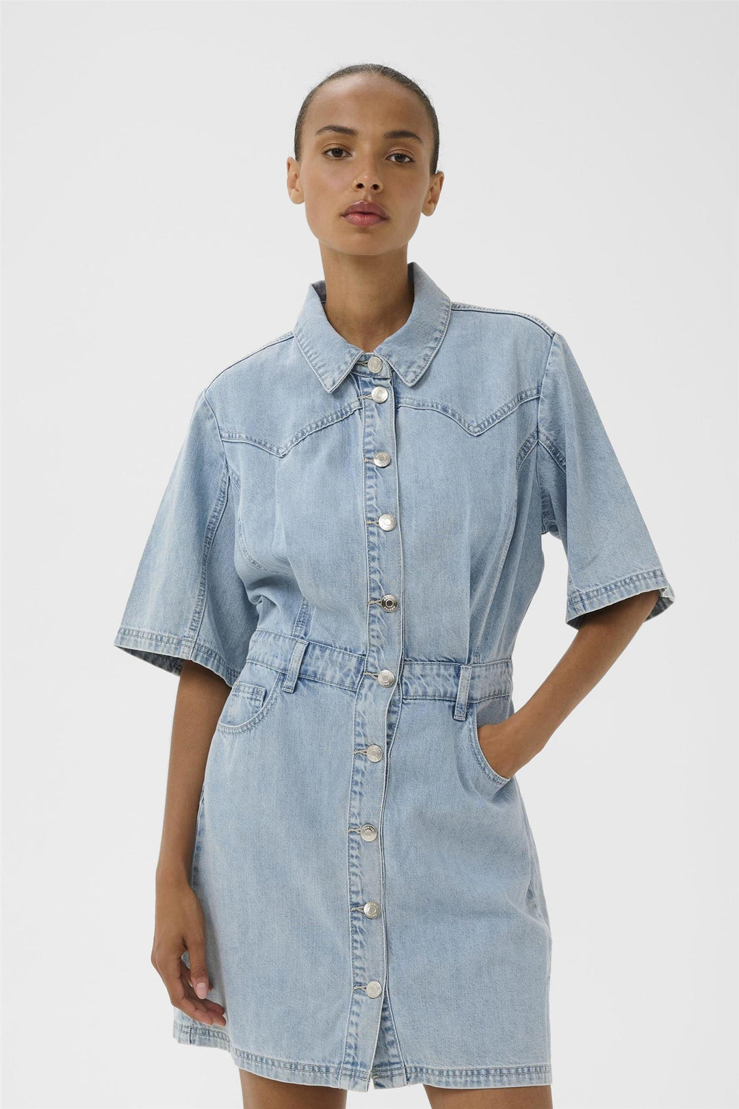 Gzmonie Dress  Light Blue Denim
