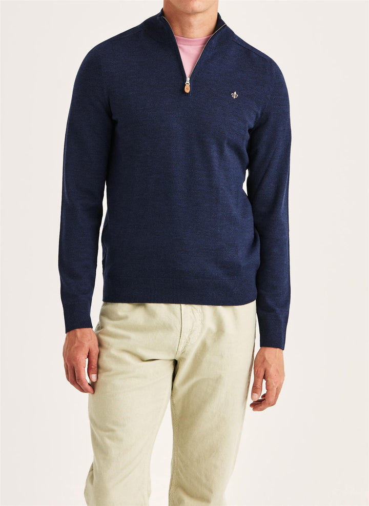 Merino John Zip  Blue
