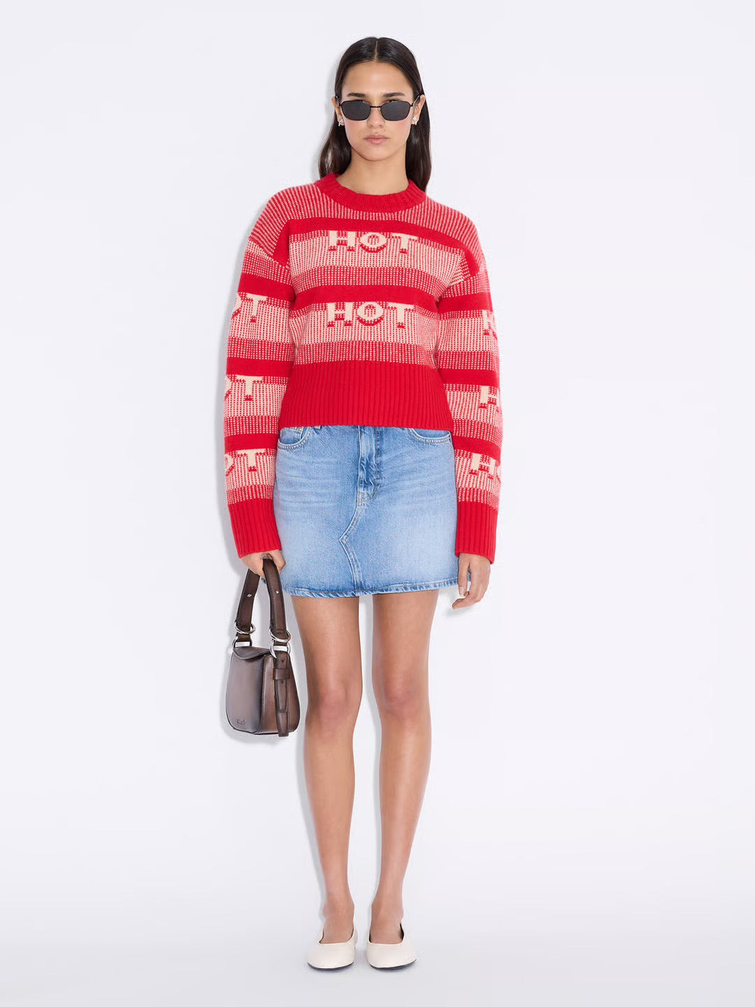 Hot Cropped Crew  Red