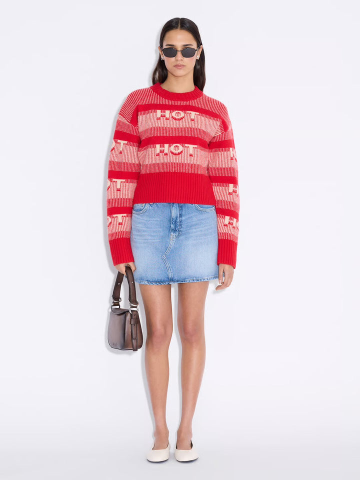Hot Cropped Crew  Red