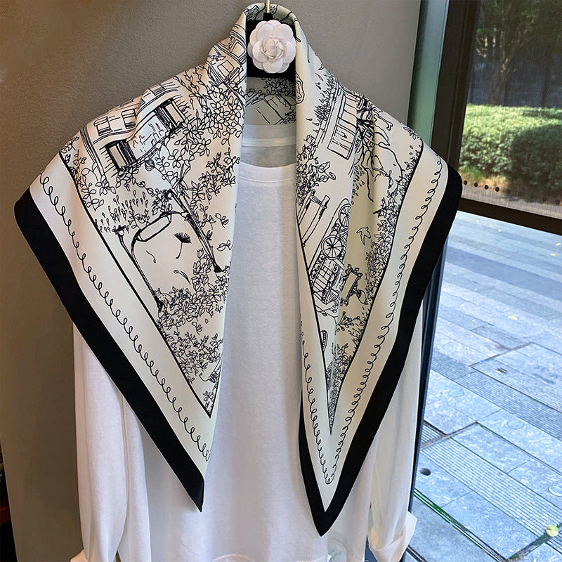 Peru Sciarpa Skjerf  Sort/Offwhite