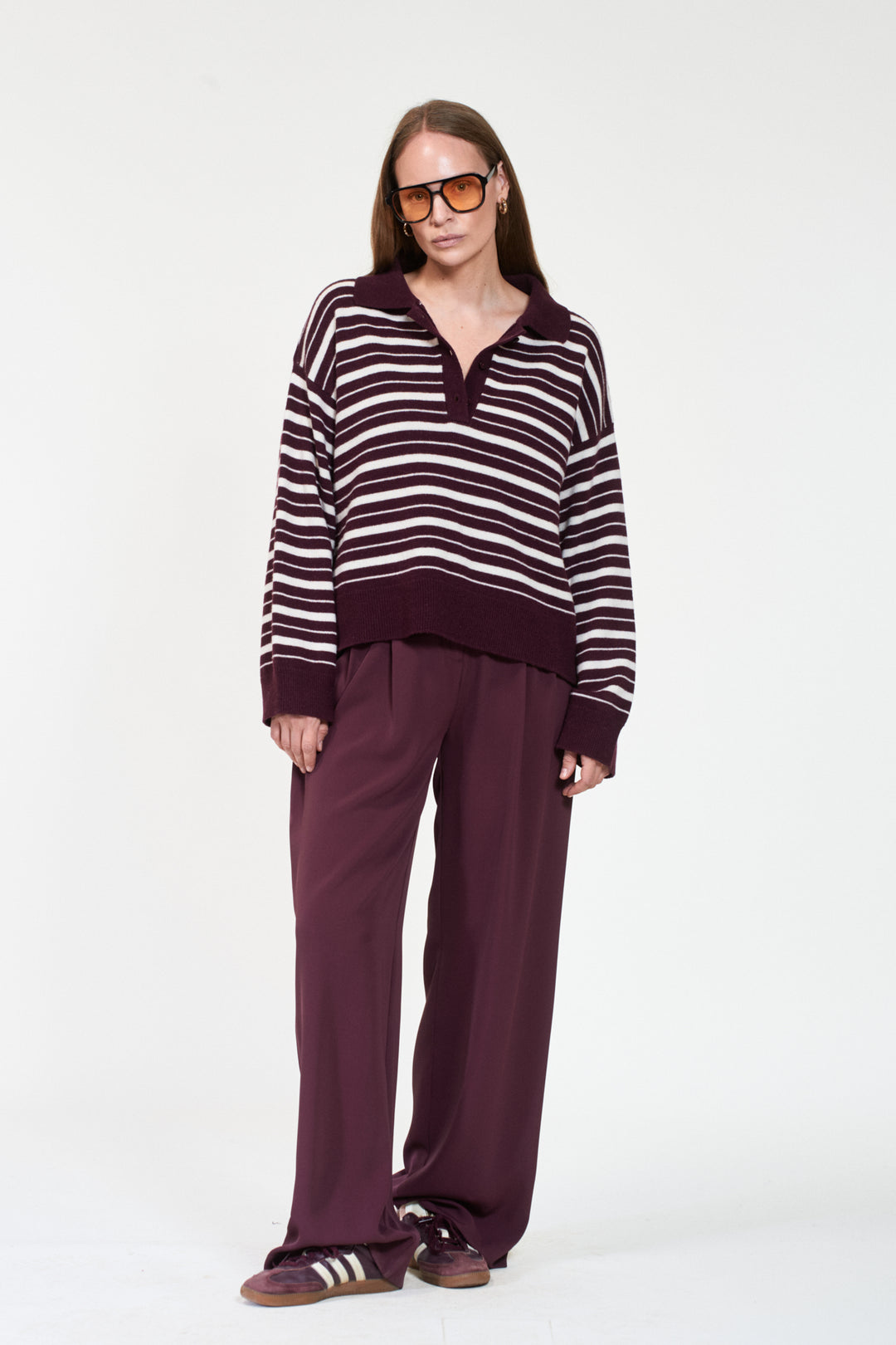ZELY Stripe  Dk Burgundy/Offwhite