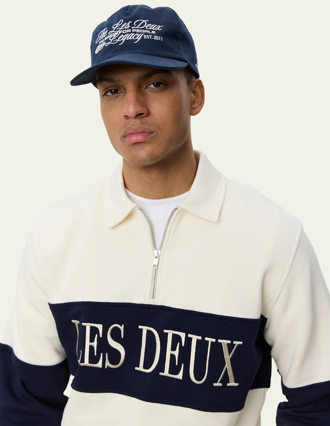 Zipper Rugby Sweatshirt  Ivory