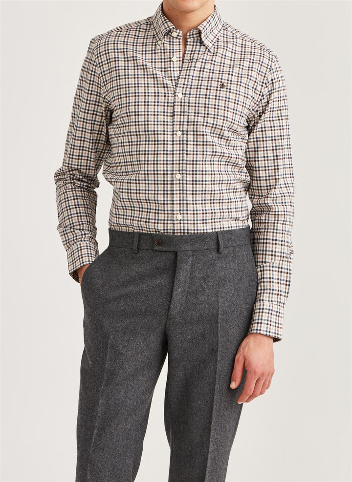 Watts Check Shirt-Slim Fit  Grey