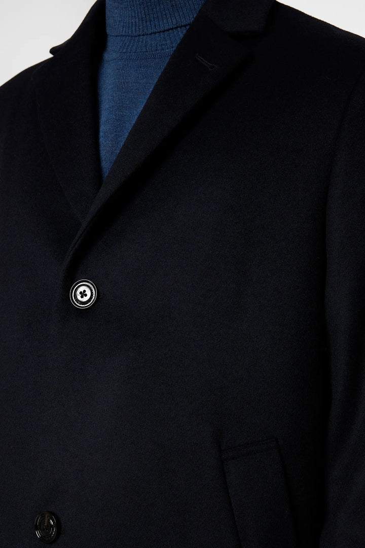 August Melton Cashmere Coat  Navy