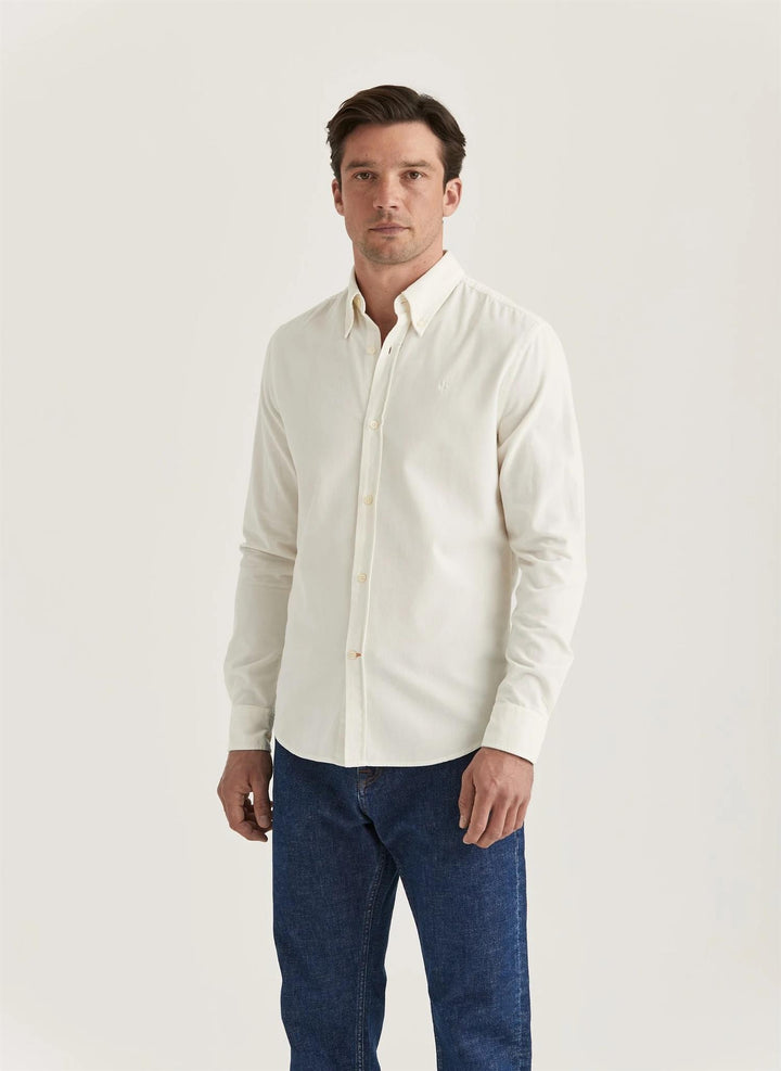 Douglas Cord Shirt-Slim Fit  Off White