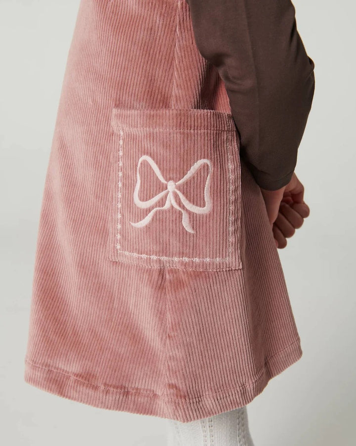 CORDUROY DRESS W. EMBROIDERY  Winter Rose