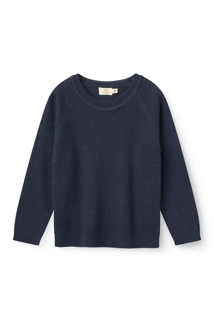 MERINO CLASSIC RIB BLOUSE  Navy