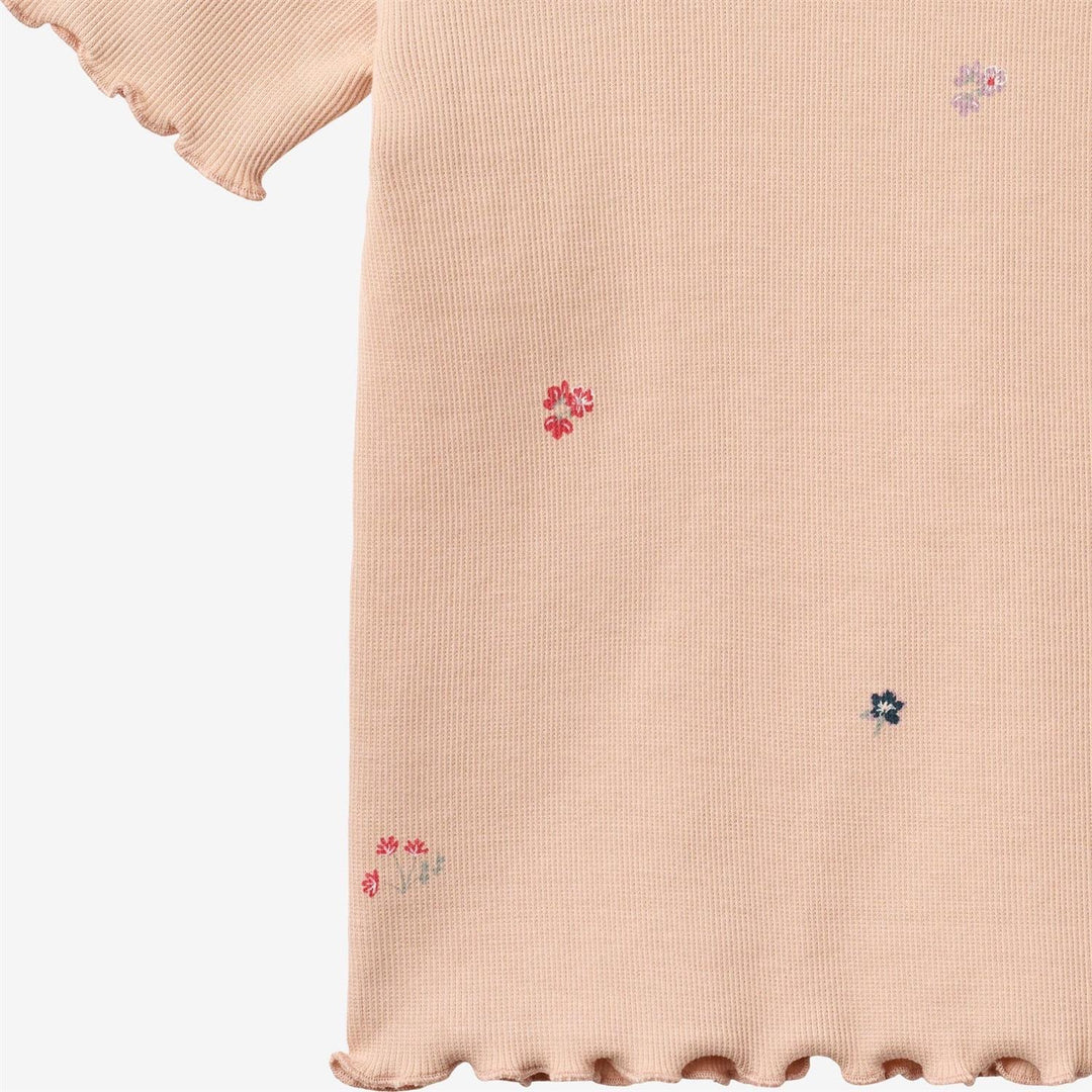 Rib T-shirt S/S Alicia  Rose Flowers