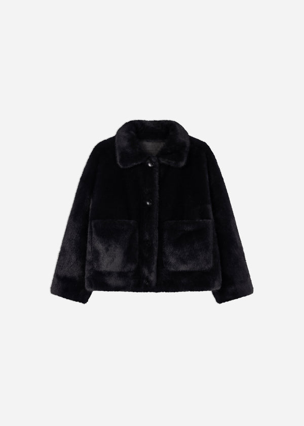 Faje Faux Mink  Dk Grey