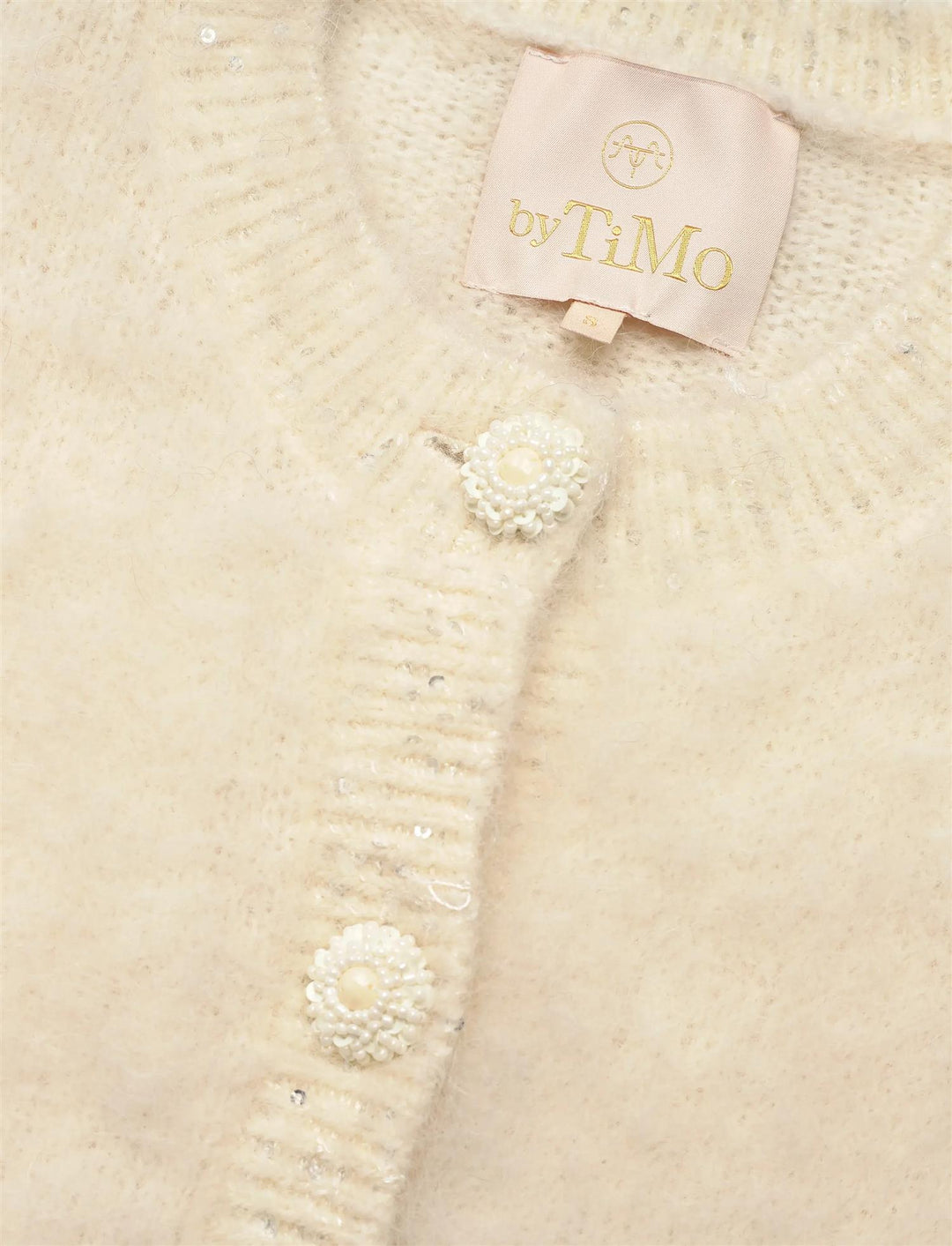 Hairy Knit Puffed Jacket  Off White