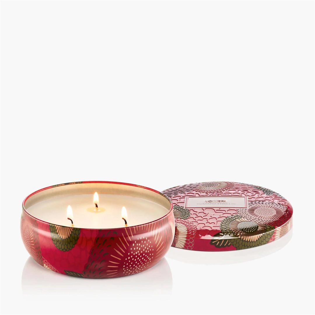 3-WICK TIN CANDLE 40 TIM  Tomato Trellis