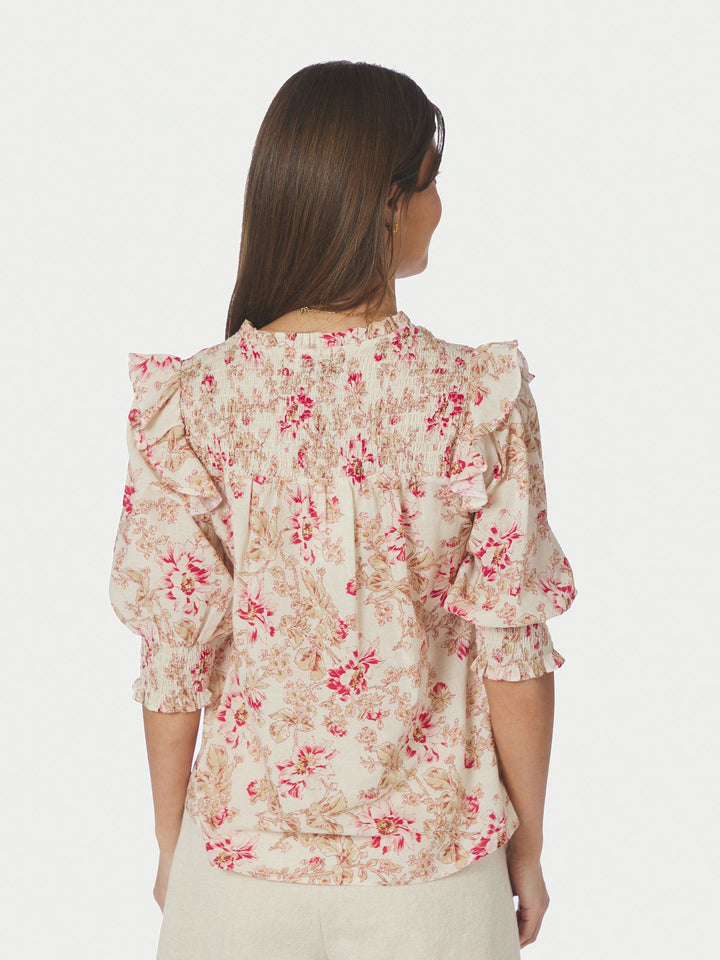 Davina Flower Rose Blouse  Rose