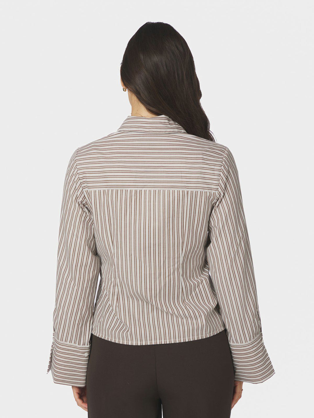 Rosa Double Mix Stripe Shirt Dusty Brown