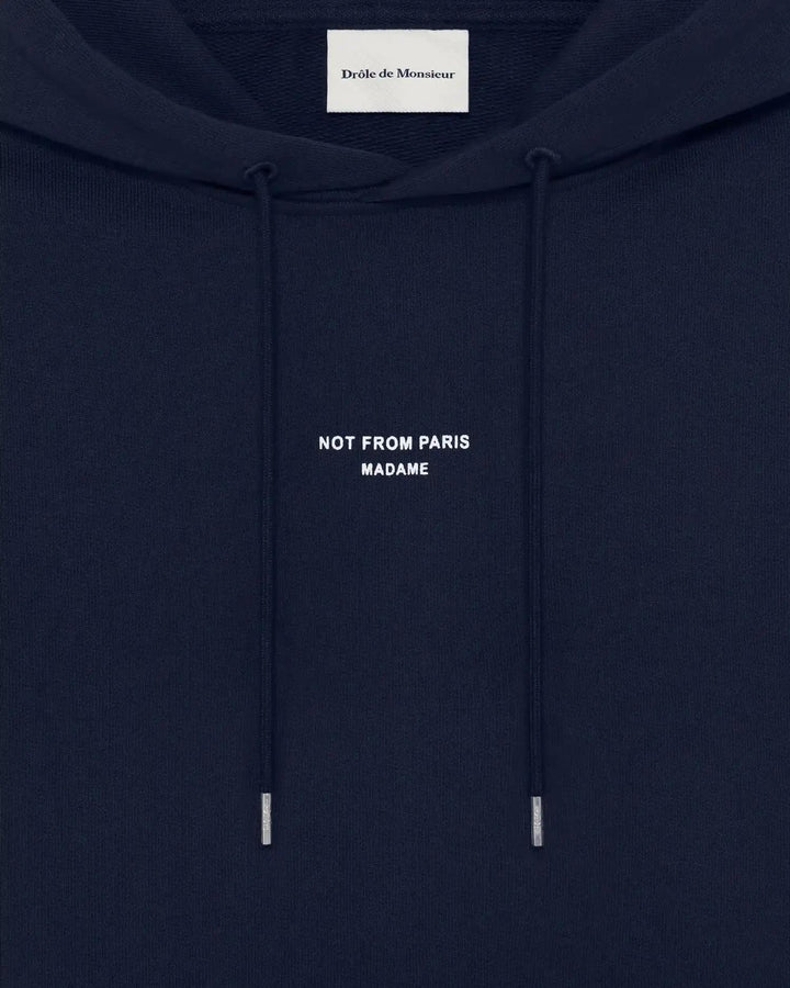 Classic Slogan Hoodie  Navy