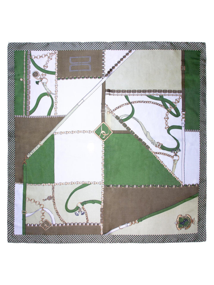 Skjerf m/seletøy 70x70  Grønn